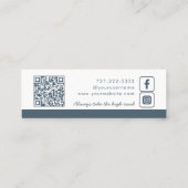 Monogramm-Krängungsneutralschiefer grau Mini Visitenkarte (Rückseite)