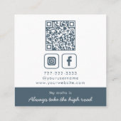 Monogramm-Krängungsneutralschiefer grau Quadratische Visitenkarte (Rückseite)