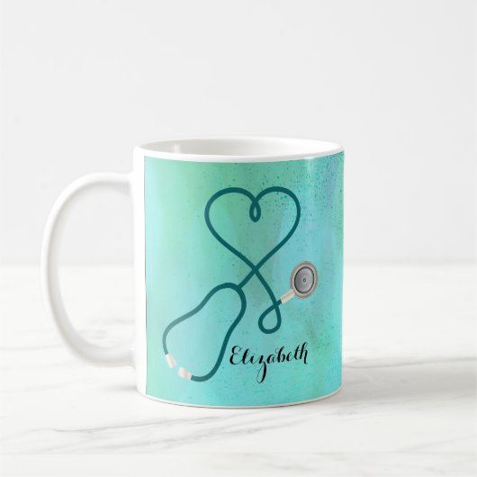 Monogramm-Krankenschwester-Arzt Absolvent Kaffeetasse (Links)