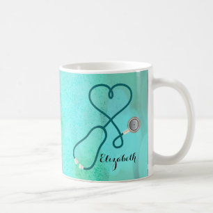 Monogramm-Krankenschwester-Arzt Absolvent Kaffeetasse