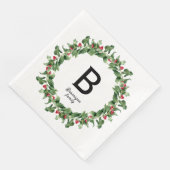 Monogramm - Kranz der klassischen Weihnachtszeit Serviette (Ecke)