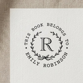 Monogramm Kranz Dieses Buch gehört zu Buchzeichen Permastempel