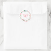 Monogramm-Kranz mit Blumenmuster Runder Aufkleber (Tasche)