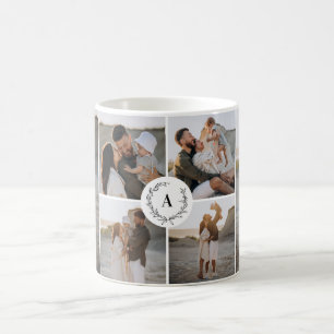 Monogramm Kranz moderne, elegante Collage aus Foto Kaffeetasse