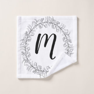 Monogramm-Kranz personifizieren Waschlappen