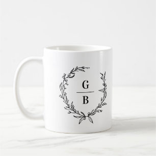 Monogramm Kranzkollage-Foto Kaffeetasse