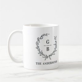 Monogramm Kranzkollage-Foto Kaffeetasse