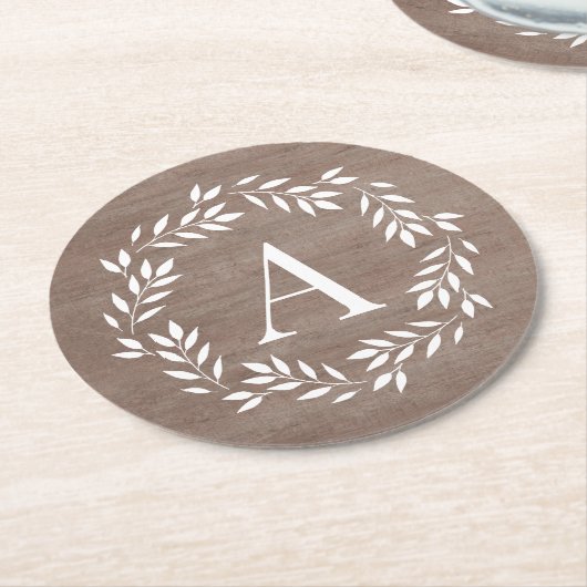 Monogramm Kraut Personalisierten Untersetzer (Angewinkelt)