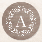 Monogramm Kraut Personalisierten Untersetzer (Vorderseite)