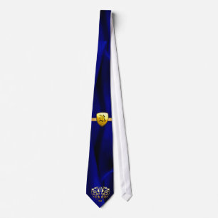 Monogramm-Krawatten-königliches Blau Krawatte