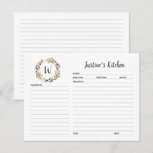 Monogramm-Kreidekarte Postkarte (Vorne/Hinten)