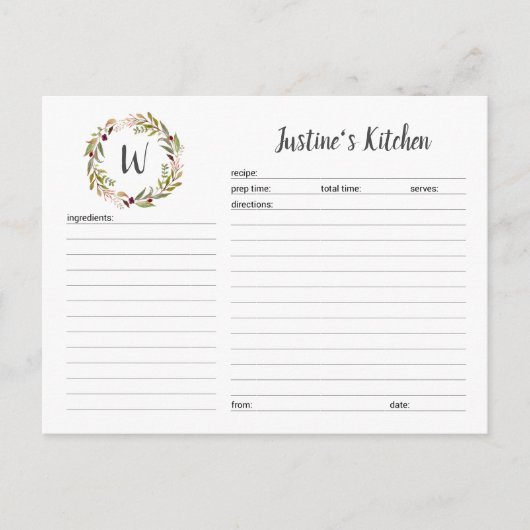 Monogramm-Kreidekarte Postkarte (Vorderseite)