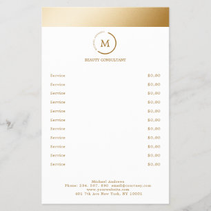 Monogramm-Kreis aus weißem Goldstreifen Flyer
