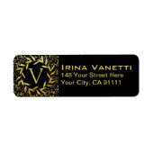 Monogramm Kreis der Blätter Wreath Gold Glitzer (Vorne)