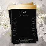 Monogramm-Kreis Flyer<br><div class="desc">Eleganter, schwarzer, goldener Streifen, Kreis, Monogramm-Flyer. Es gibt keinen Glanz oder keine Textur. Bearbeiten Sie Ihr Produkt in wenigen Minuten, indem Sie Ihre Daten eingeben. Sie können Schriftart, Farbe und Position ändern, indem Sie "mehr personalisieren".</div>