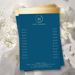 Monogramm-Kreis Flyer<br><div class="desc">Eleganter,  blauer,  goldener Streifen,  Kreis,  Monogramm-Flyer. Es gibt keinen Glanz oder keine Textur. Bearbeiten Sie Ihr Produkt in wenigen Minuten,  indem Sie Ihre Daten eingeben. Sie können Schriftart,  Farbe und Position ändern,  indem Sie "mehr personalisieren".</div>