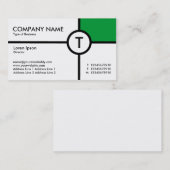 Monogramm-Kreis-Kreuz (Gras-Grün) - Weiß Visitenkarte (Vorne/Hinten)