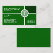 Monogramm-Kreis-Kreuz - Schatten des Gras-Grüns Visitenkarte (Vorne/Hinten)