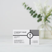 Monogramm-Kreis-Kreuz - Weiß Visitenkarte (Stehend Vorderseite)