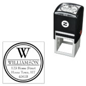 Monogramm-Kreis-Rücksendeadresse Permastempel (Beispiel)