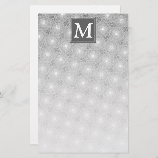 Monogramm-Kreismuster Briefpapier (Vorne/Hinten)
