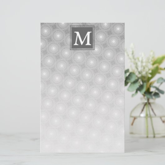 Monogramm-Kreismuster Briefpapier (Stehend Vorderseite)