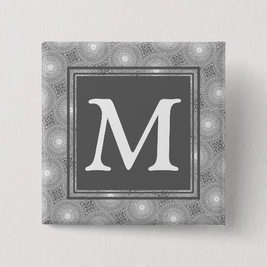 Monogramm-Kreismuster Button (Vorderseite)