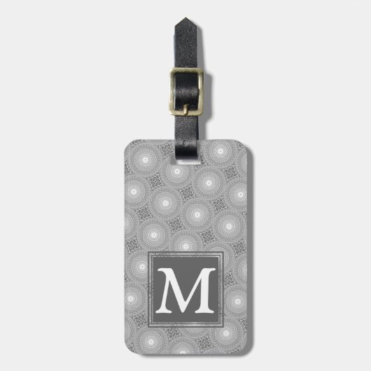 Monogramm-Kreismuster Gepäckanhänger (Vorderseite vertikal)