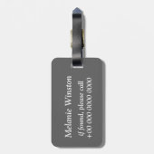 Monogramm-Kreismuster Gepäckanhänger (Rückseite vertikal)