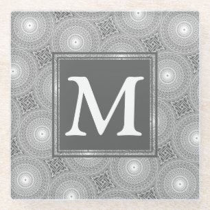 Monogramm-Kreismuster Glasuntersetzer