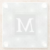 Monogramm-Kreismuster Glasuntersetzer (Rückseite)