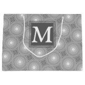 Monogramm-Kreismuster Große Geschenktüte (Vorderseite)