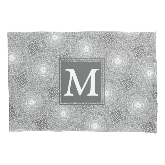 Monogramm-Kreismuster Kissenbezug (Vorderseite)