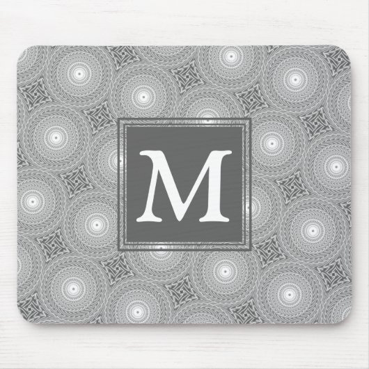 Monogramm-Kreismuster Mousepad (Vorne)