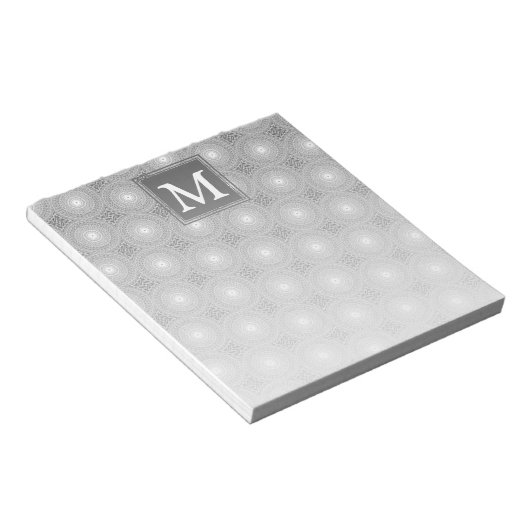 Monogramm-Kreismuster Notizblock (angewinkelt)
