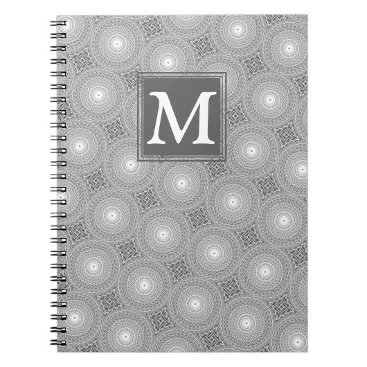 Monogramm-Kreismuster Notizblock (Vorderseite)