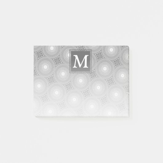 Monogramm-Kreismuster Post-it Klebezettel (Vorderseite)