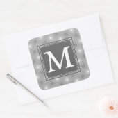 Monogramm-Kreismuster Quadratischer Aufkleber (Umschlag)