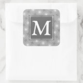 Monogramm-Kreismuster Quadratischer Aufkleber (Tasche)