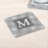 Monogramm-Kreismuster Rechteckiger Pappuntersetzer (angewinkelt)