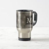 Monogramm-Kreismuster Reisebecher (VorderseiteRechts)