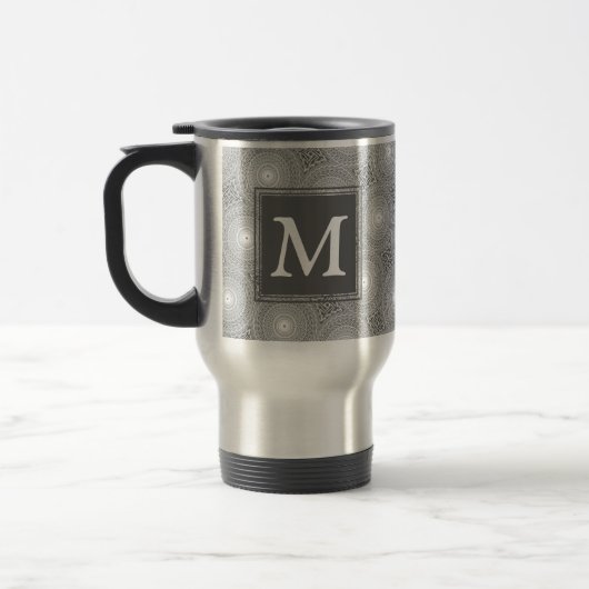 Monogramm-Kreismuster Reisebecher (Links)