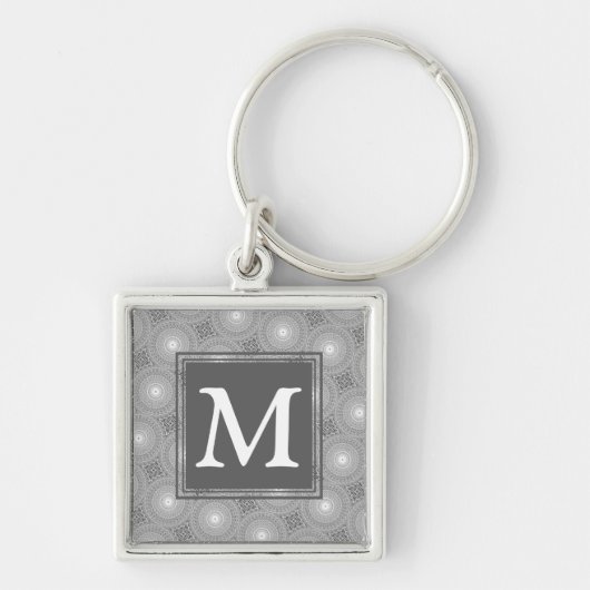 Monogramm-Kreismuster Schlüsselanhänger (Vorne)