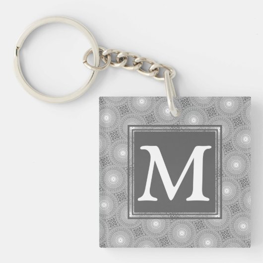 Monogramm-Kreismuster Schlüsselanhänger (Vorderseite)