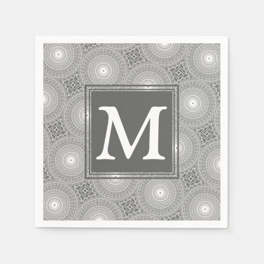 Monogramm-Kreismuster Serviette (Vorderseite)
