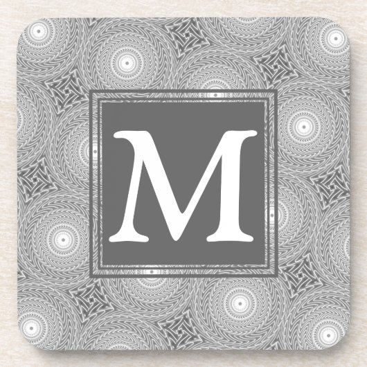 Monogramm-Kreismuster Untersetzer (Vorderseite)