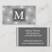Monogramm-Kreismuster Visitenkarte (Vorne/Hinten)