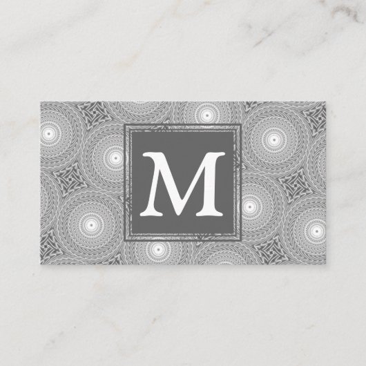 Monogramm-Kreismuster Visitenkarte (Vorderseite)