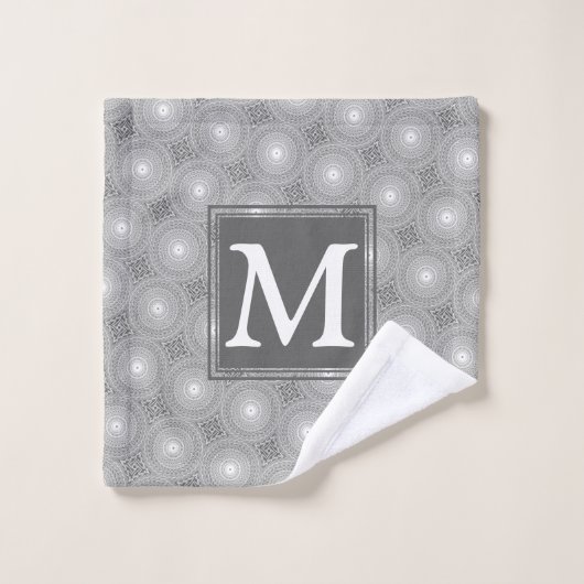 Monogramm-Kreismuster Waschlappen (Waschlappen)