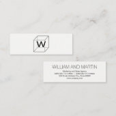 Monogramm kubiert / korporativ mini visitenkarte (Vorne/Hinten)